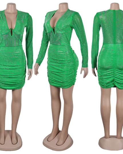 Sparkly Rhinestone Mini Dress