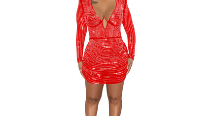 Μίνι φόρεμα από στρας με σπινθηροσύρμα 