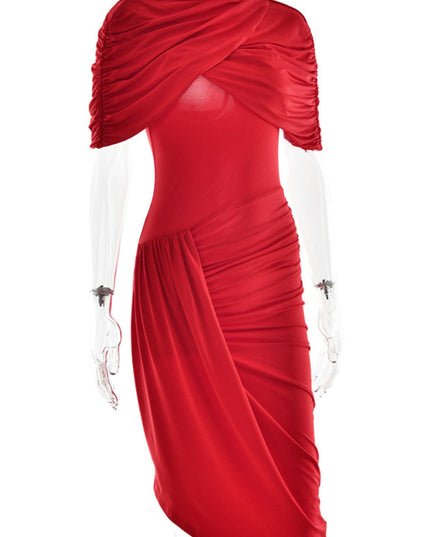 Scarlet Siren Draped Midi Dress Set