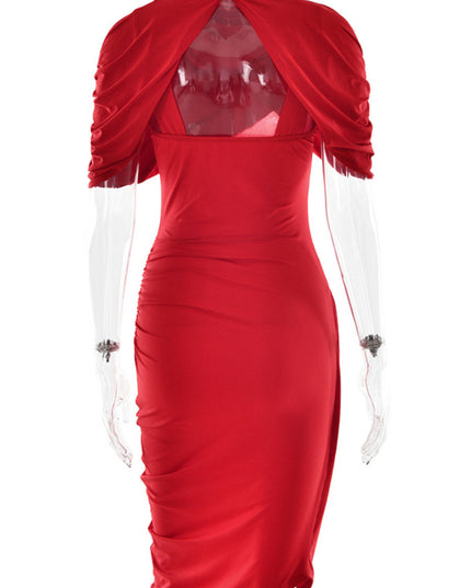 Scarlet Siren Draped Midi Dress Set