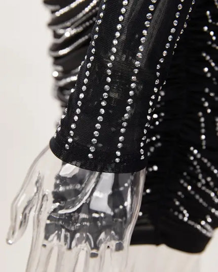 Sparkly Underwire Rhinestone Mini Dress - Dresses