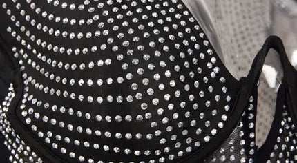 Sparkly Underwire Rhinestone Mini Dress - Dresses