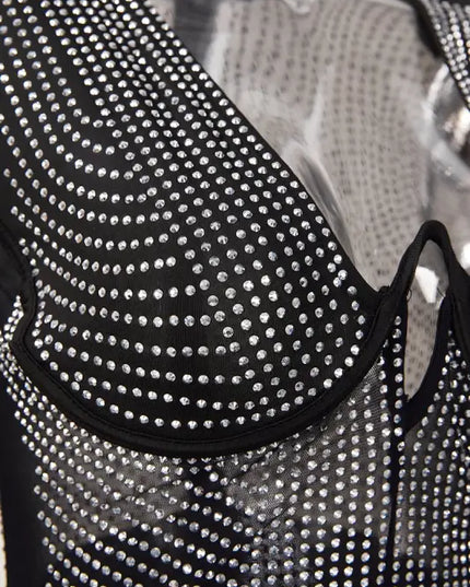 Sparkly Underwire Rhinestone Mini Dress - Dresses