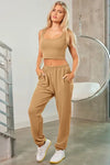 Square Neck Tank Cover Up and Joggers Active Set - Jogger