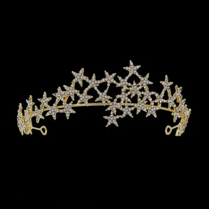 Star Crown Rhinestone Headband - Gold - Headbands