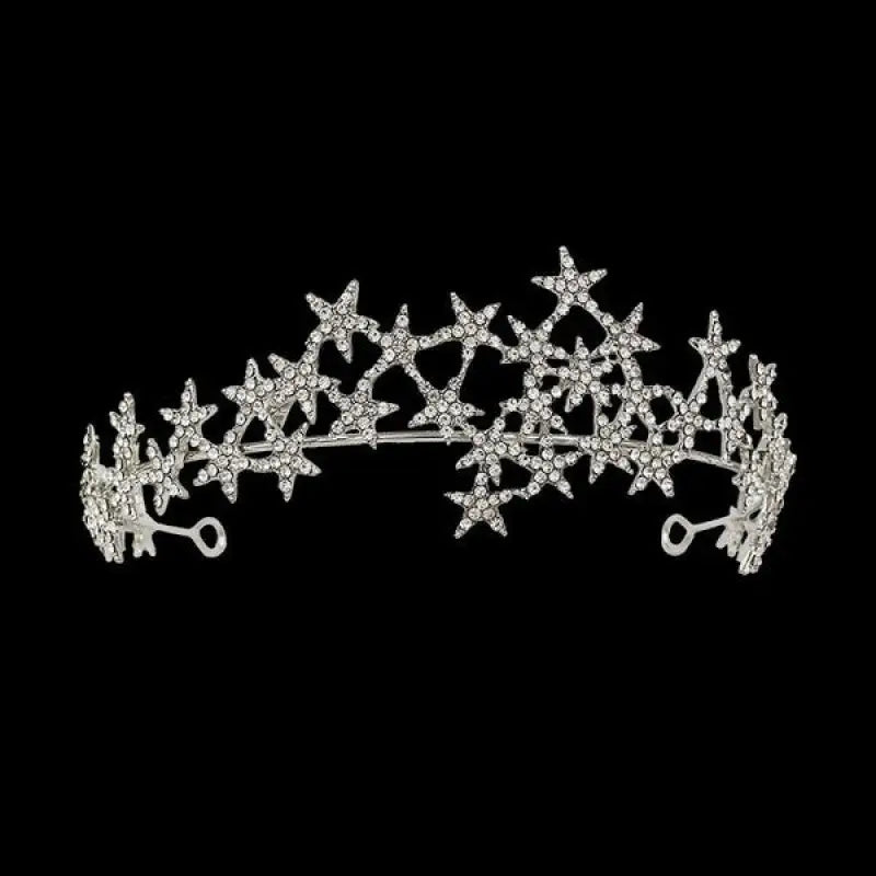 Star Crown Rhinestone Headband - Silver - Headbands