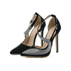 Swirl Rhinestone Strap Stilletto Heel Shoes 4.72 inch heels