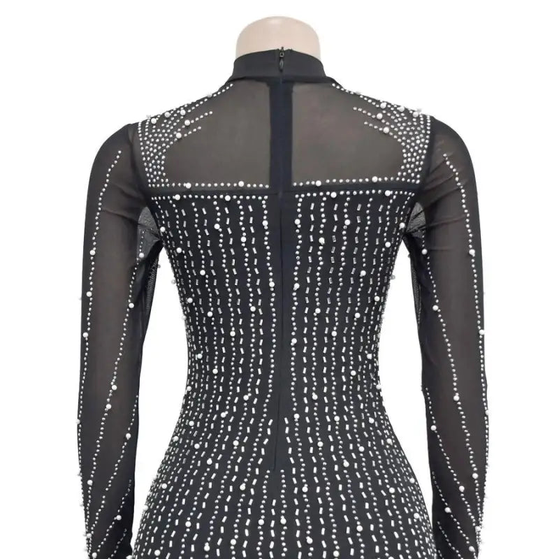 Test Of Time Mesh Tassel Rhinestone Mini Dress (S-2XL)