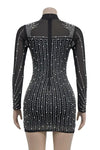 Test Of Time Mesh Tassel Rhinestone Mini Dress (S-2XL)