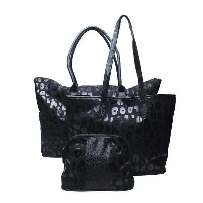 The Jolie Casual Shoulder/Tote Handbag ONLY - Black Leopard