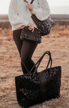 The Jolie Casual Shoulder/Tote Handbag ONLY - Black Leopard