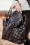 The Jolie Casual Shoulder/Tote Handbag ONLY - Black Leopard