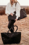 The Jolie Casual Shoulder/Tote Handbag ONLY - Black Leopard