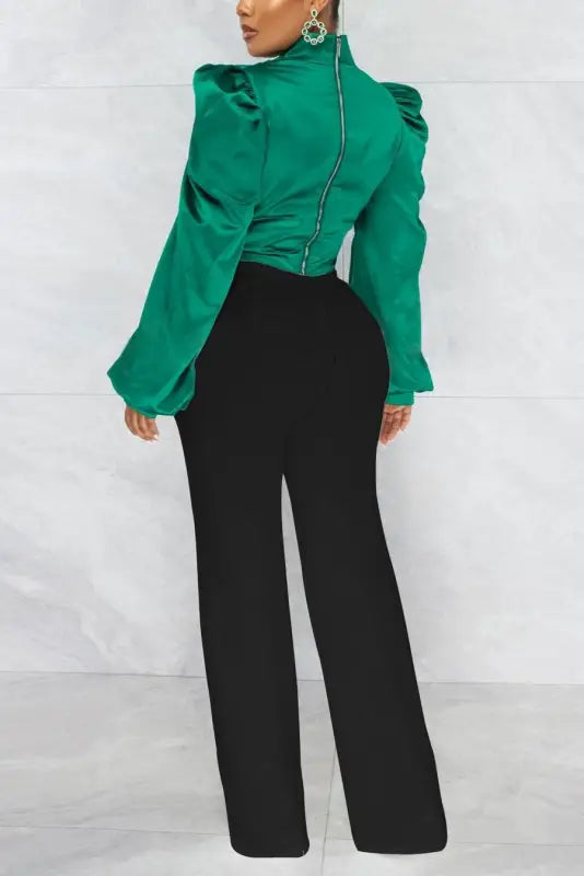 Touch Of Class Ruched Mock Top And Pant Set - Sets