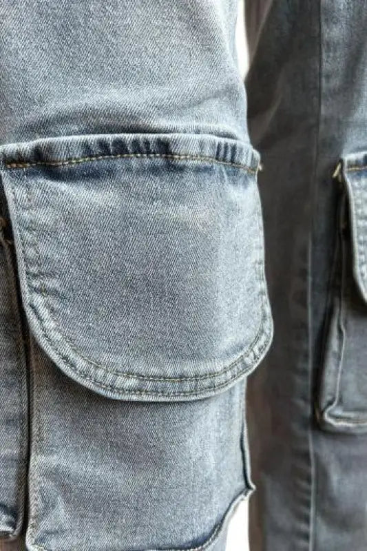 Under Construction Multi-Pocket Denim Pants - Jeans