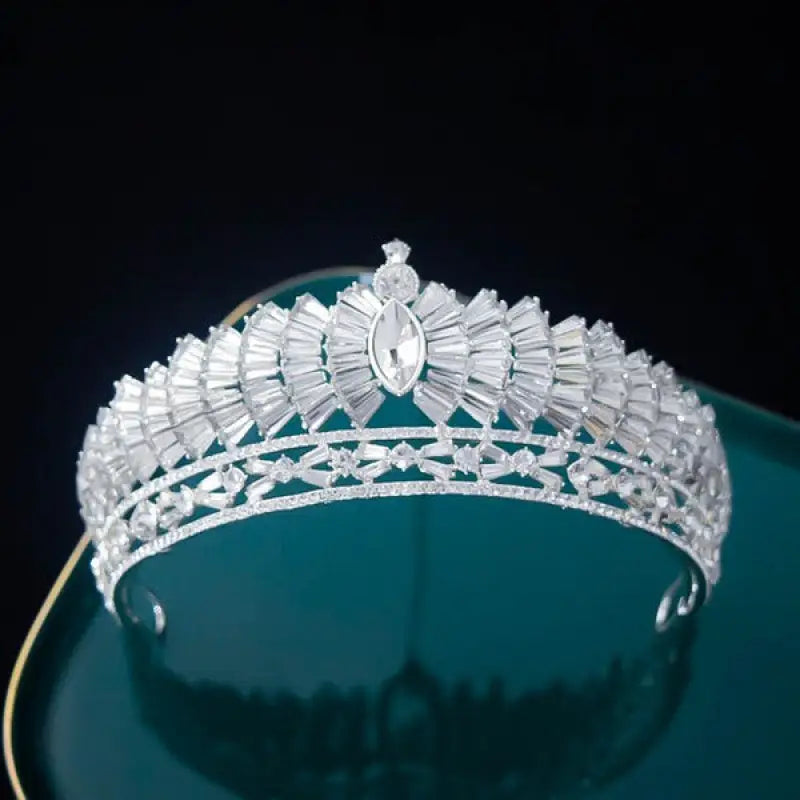 White Rhinestone Crown Headband - Headbands