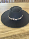 Wide Brim Boater Hat - One Size / Black - Hats