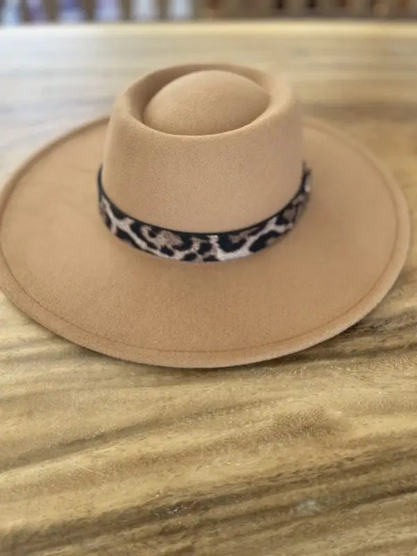 Wide Brim Boater Hat - One Size / Camel - Hats
