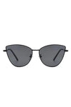 Women Oversize Retro Cat Eye Fashion Sunglasses - Black