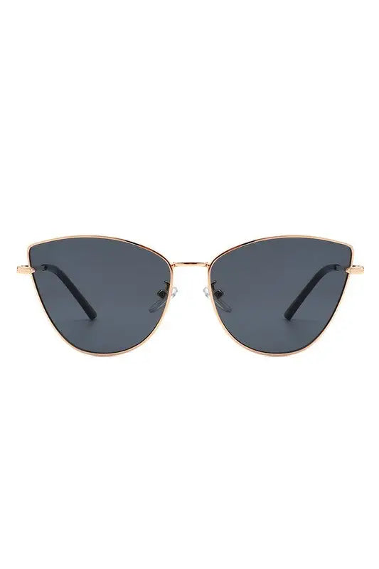Women Oversize Retro Cat Eye Fashion Sunglasses - Black/Gold