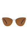 Women Oversize Retro Cat Eye Fashion Sunglasses - Brown