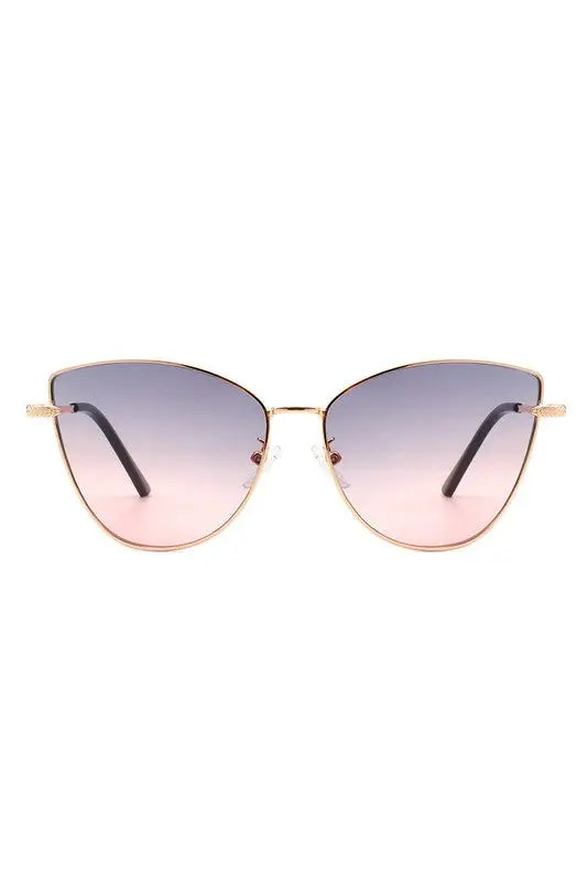 Women Oversize Retro Cat Eye Fashion Sunglasses - Purple