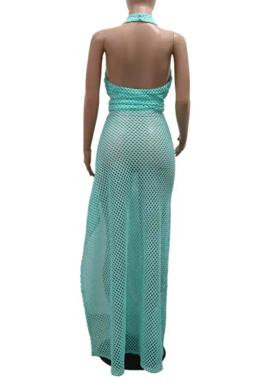 X Factor Fishnet Cut-Out Buckle Maxi Dress (S-2XL) - Dresses