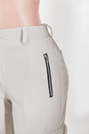 Zip-up Button Drawstring Cargo Pants