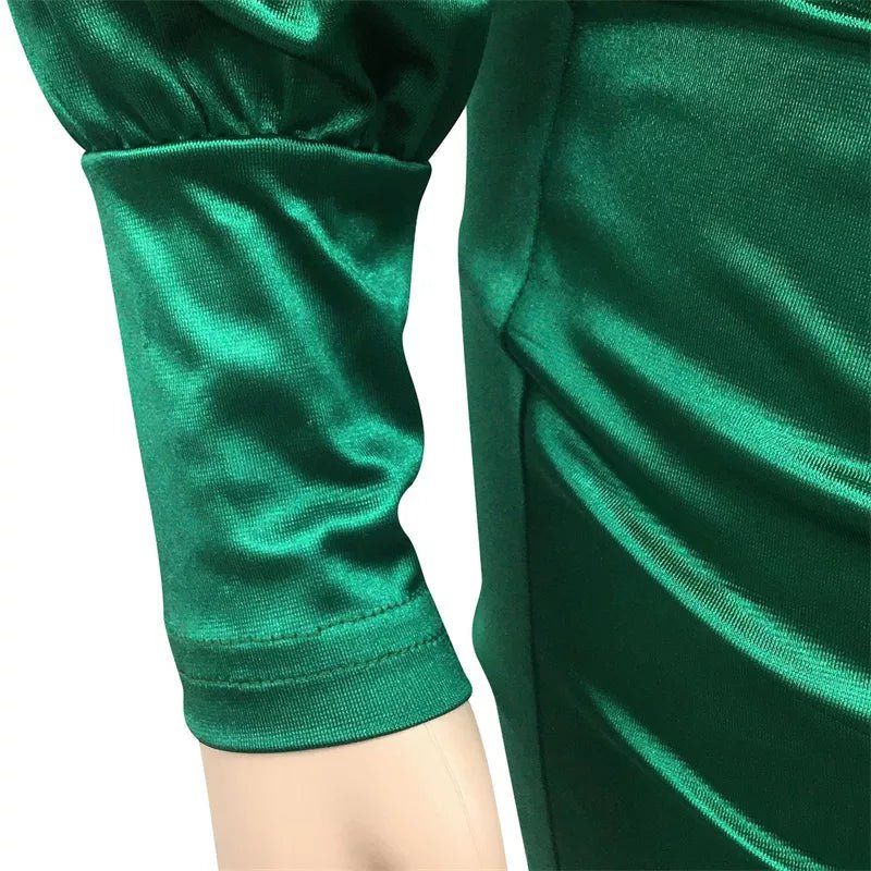 Plus Size Puff Sleeve Sash Belted Bodycon Mini Dress- Sexy women's clothing for day and night wear- Blazing beauty ave (7893514125540)